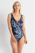 Jantzen Maja Mesh Frill One Piece - Navy.