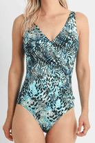 Jantzen Zion Gathered Surplice One Piece Blue.
