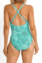 Jantzen Chantille High Neck Cross Strap Mastectomy One Piece - Green.