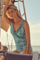 Jantzen Chantille Mesh Frill One Piece - Green.