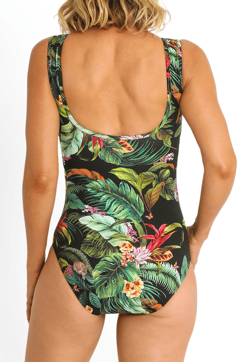 Jantzen Meka Mesh High Neck Mastectomy One Piece - Black.