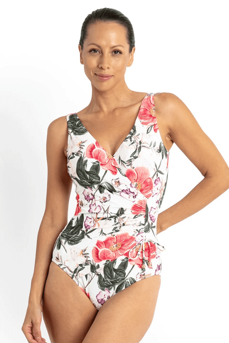 Jantzen Paige Gathered Surplus One Piece White.