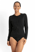 Jantzen Cosmopolitan Zip Rashie Long Sleeve Black.