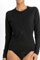 Jantzen Cosmopolitan Zip Rashie Long Sleeve Black.