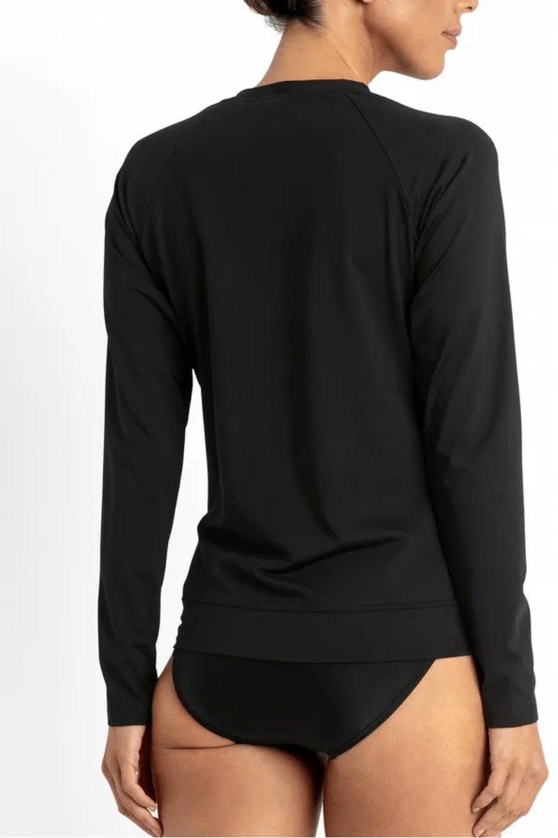 Jantzen Cosmopolitan Zip Rashie Long Sleeve Black.