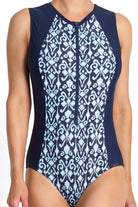 Jantzen Select Active Zip Front Mastectomy One Piece - Navy.