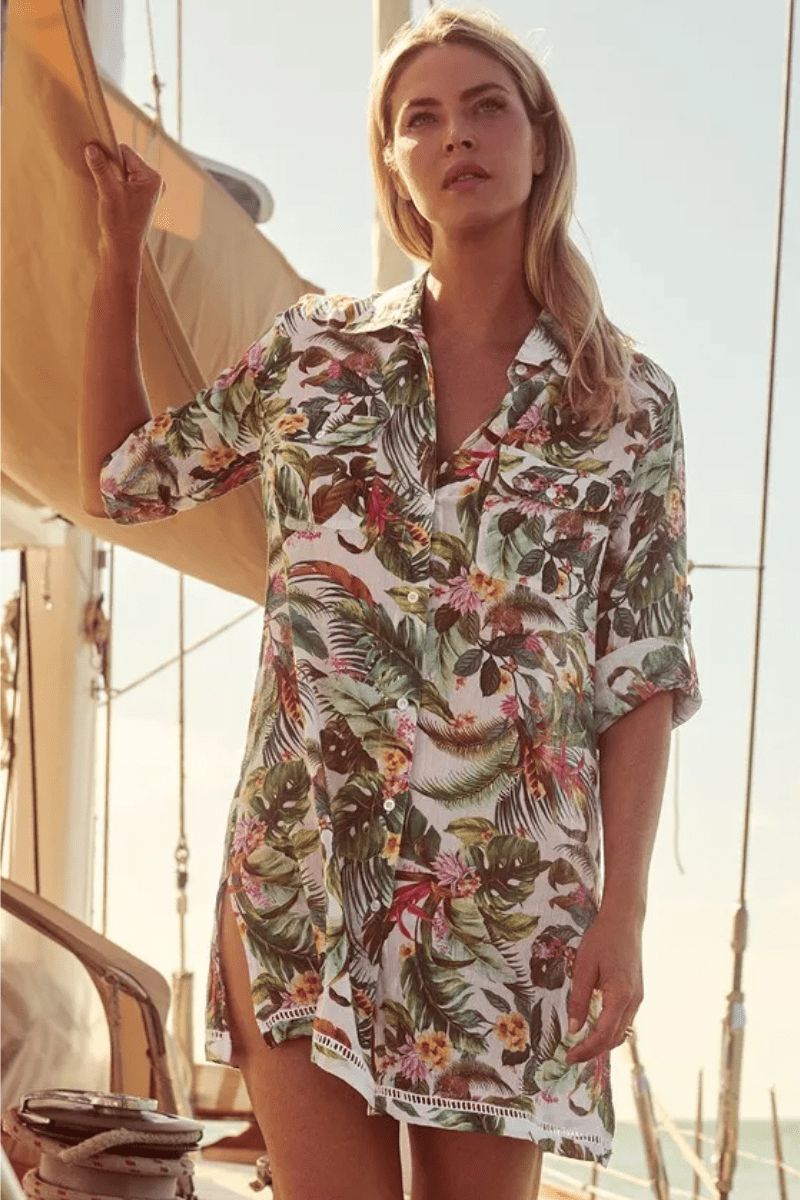 Jantzen Meka Button Through Shirt - White.