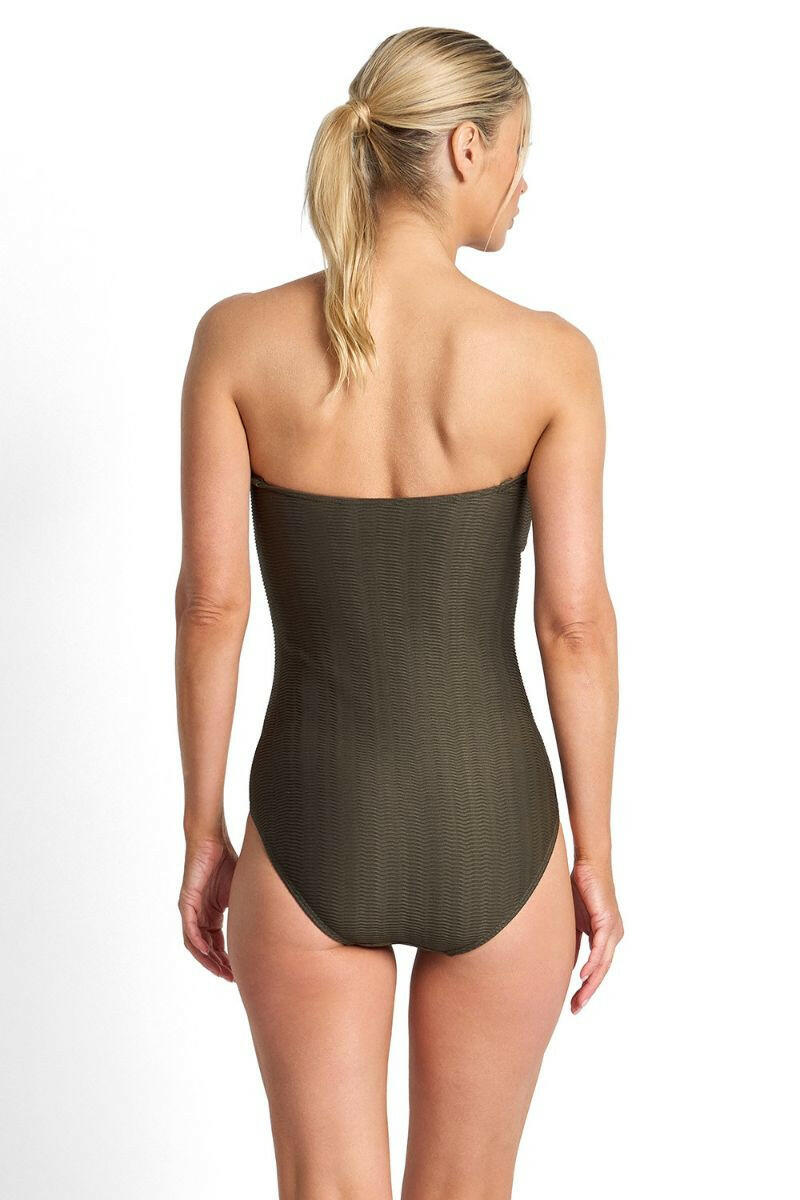 Jantzen Sky High Bar Bandeau One Piece - Army.