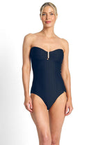 Jantzen Sky High Bar Bandeau One Piece - Navy.