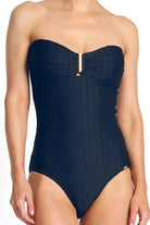 Jantzen Sky High Bar Bandeau One Piece - Navy.