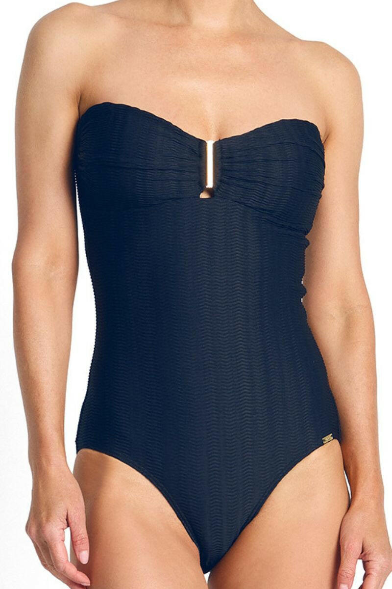Jantzen Sky High Bar Bandeau One Piece - Navy.