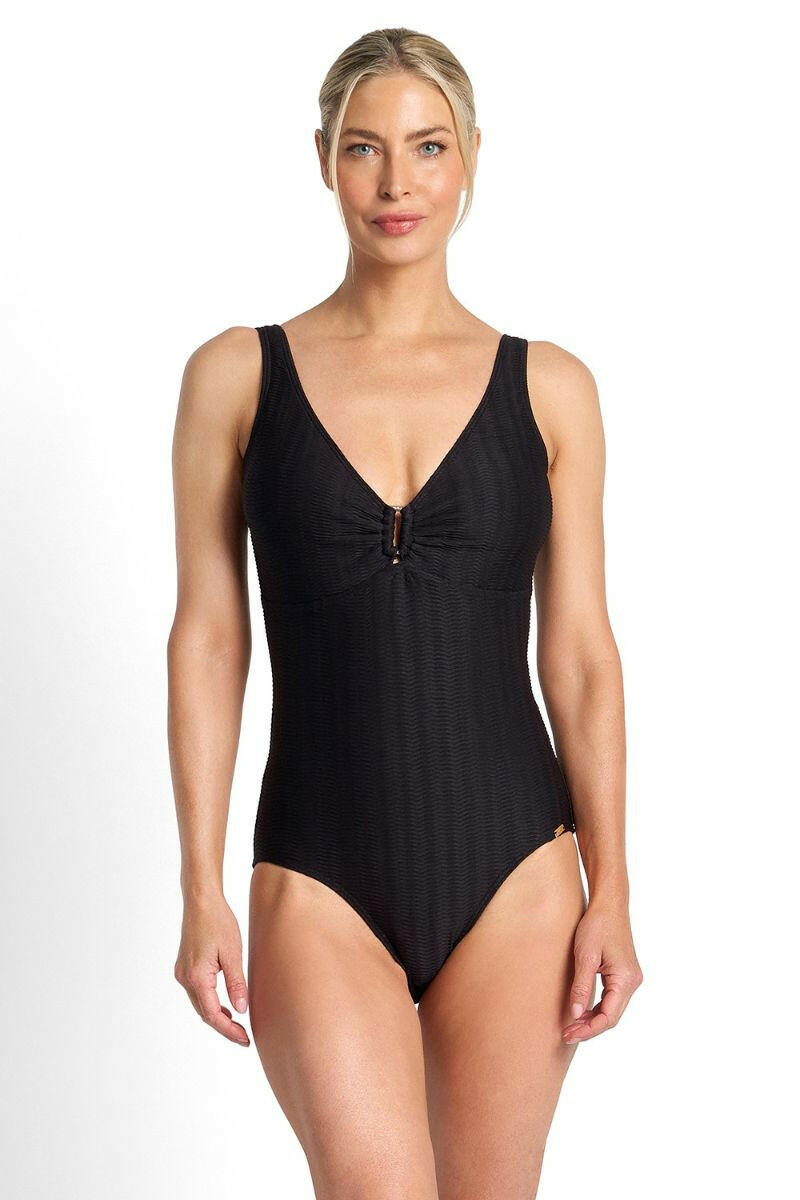 Jantzen Sky High Buckle One Piece - Black.