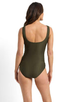 Jantzen Sky High Mesh High Neck Mast One Piece - Army.