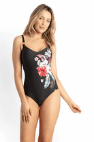 Jantzen Raeni F/G Minimiser One Piece Black Swimsuit.