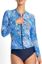 Jantzen Tigeress Long Sleeve Mastectomy Rashie - Navy.