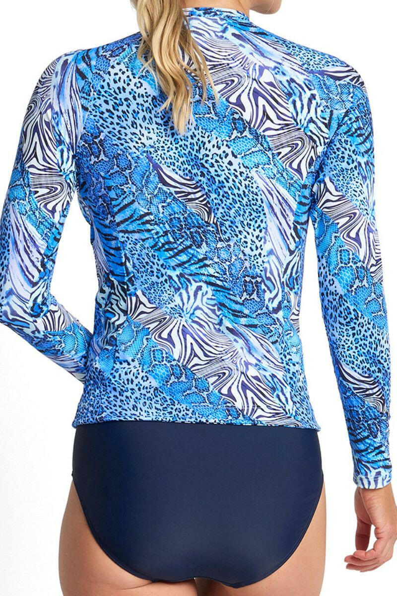 Jantzen Tigeress Long Sleeve Mastectomy Rashie - Navy.