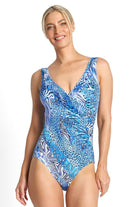 Jantzen Tigeress Mesh Frill One Piece - Navy.