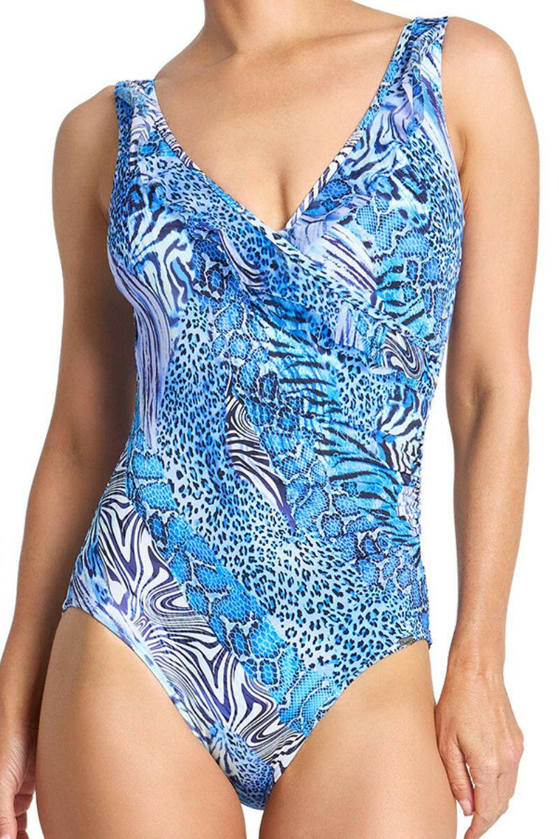 Jantzen Tigeress Mesh Frill One Piece - Navy.