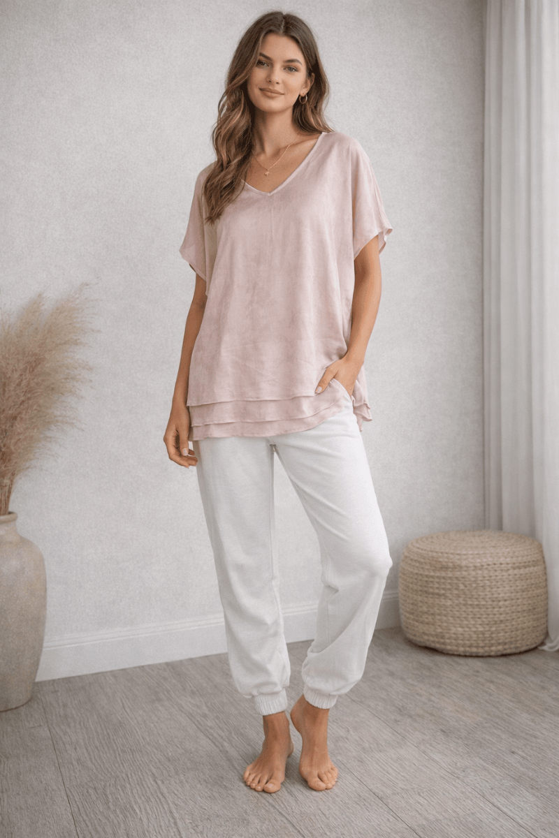 la-strada-Silk-blend-musk-pink-top-ozresort