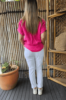 La Strada Stretch Jogger Foiled Silver.