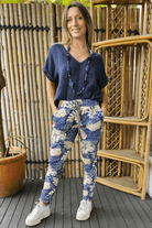 La Strada Palm Navy Stretch Jogger.