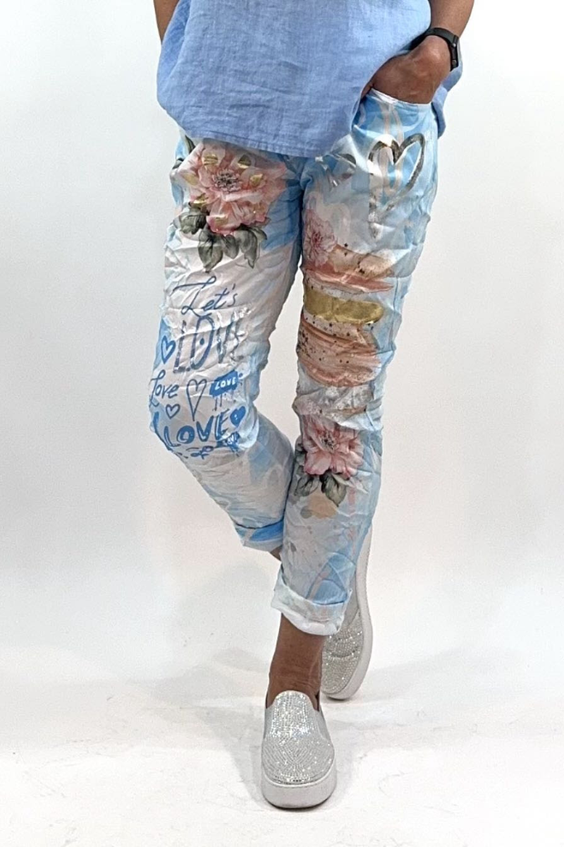 La Strada Stretch Jogger Elastane Viscose Pants Gold Leaf.