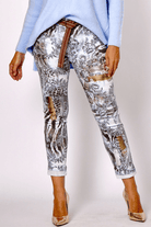La Strada Viscose Stretch Print Jogger.