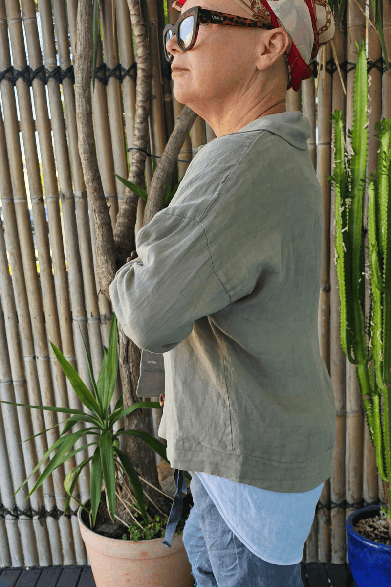 Very May Italian Linen Jacket Fango.