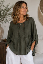 LST26-71 La Strada Linen Shirt