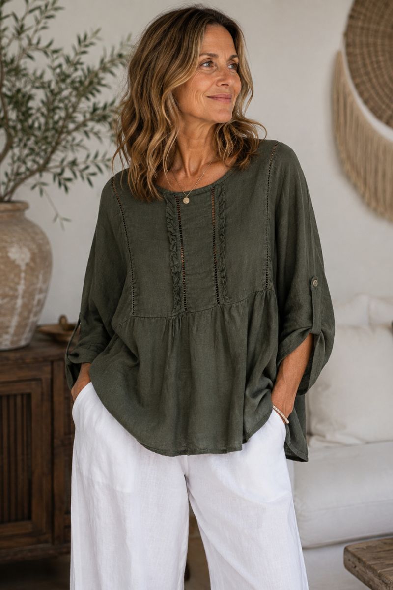 LST26-71 La Strada Linen Shirt