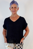 La Strada Italian Linen V Neck Shirt.