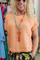 La Strada Italian Linen V Neck Shirt.