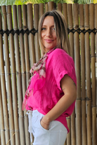 La Strada Italian Linen V Neck Shirt.