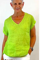 La Strada Italian Linen V Neck Shirt.