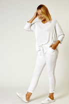 La Strada Sequin Soft Cotton Poly Top.