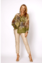 La Strada Silk Viscose Button Through Shirt Zebra.