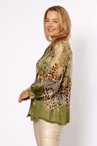 La Strada Silk Viscose Button Through Shirt Zebra.