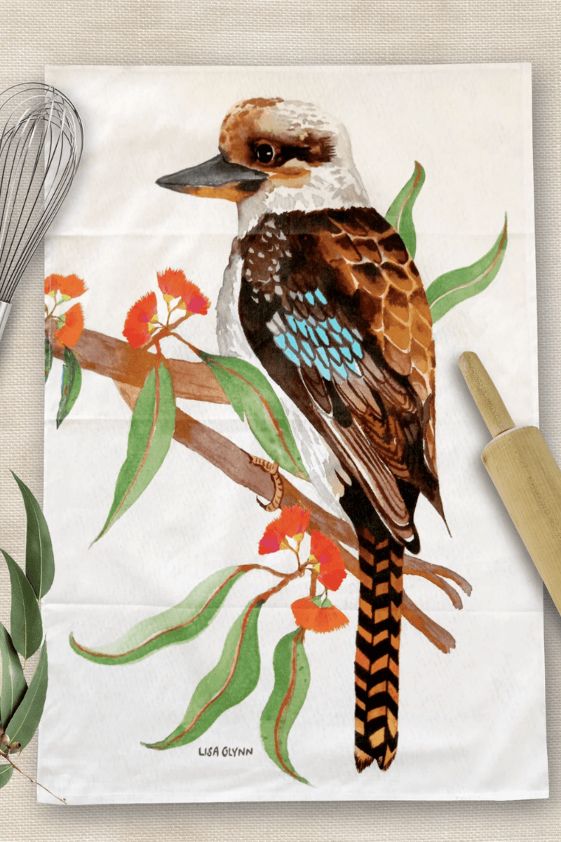 Kookaburra Tea Towel 100% Cotton Designed in Australia.