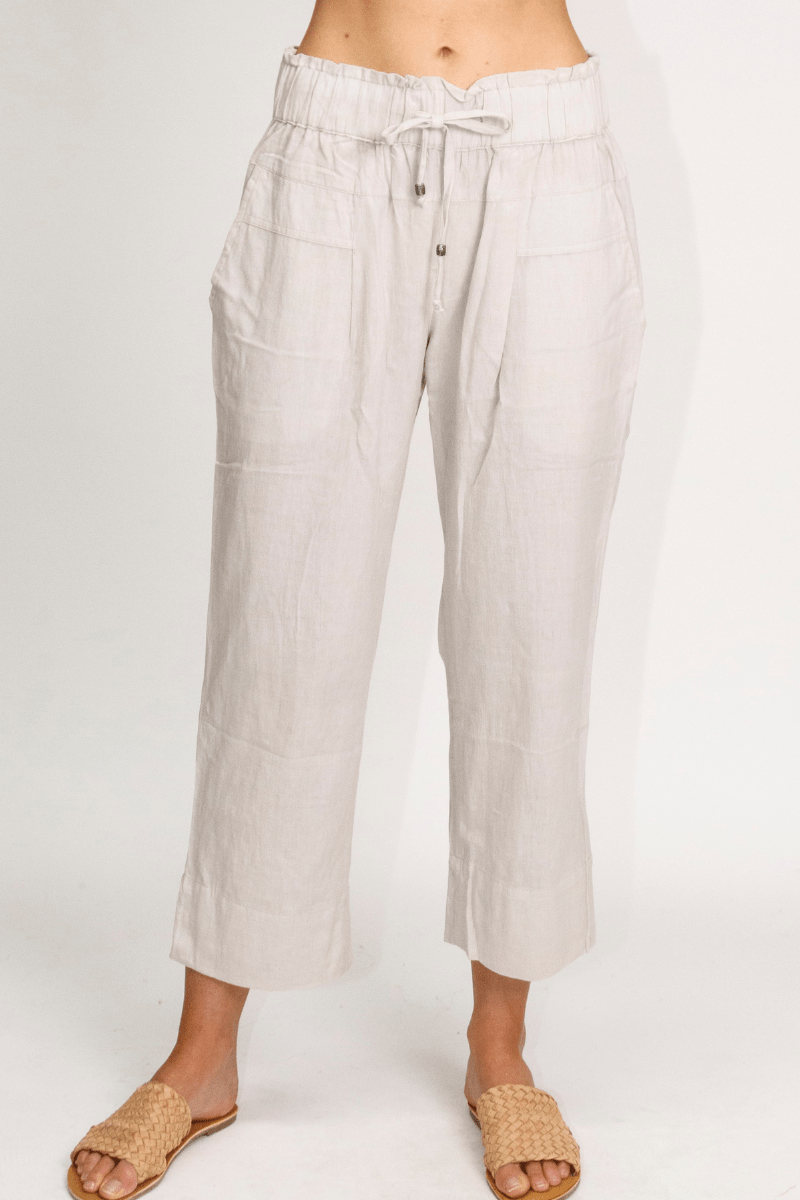 Lula Life Kona Ecru Cropped Pant.