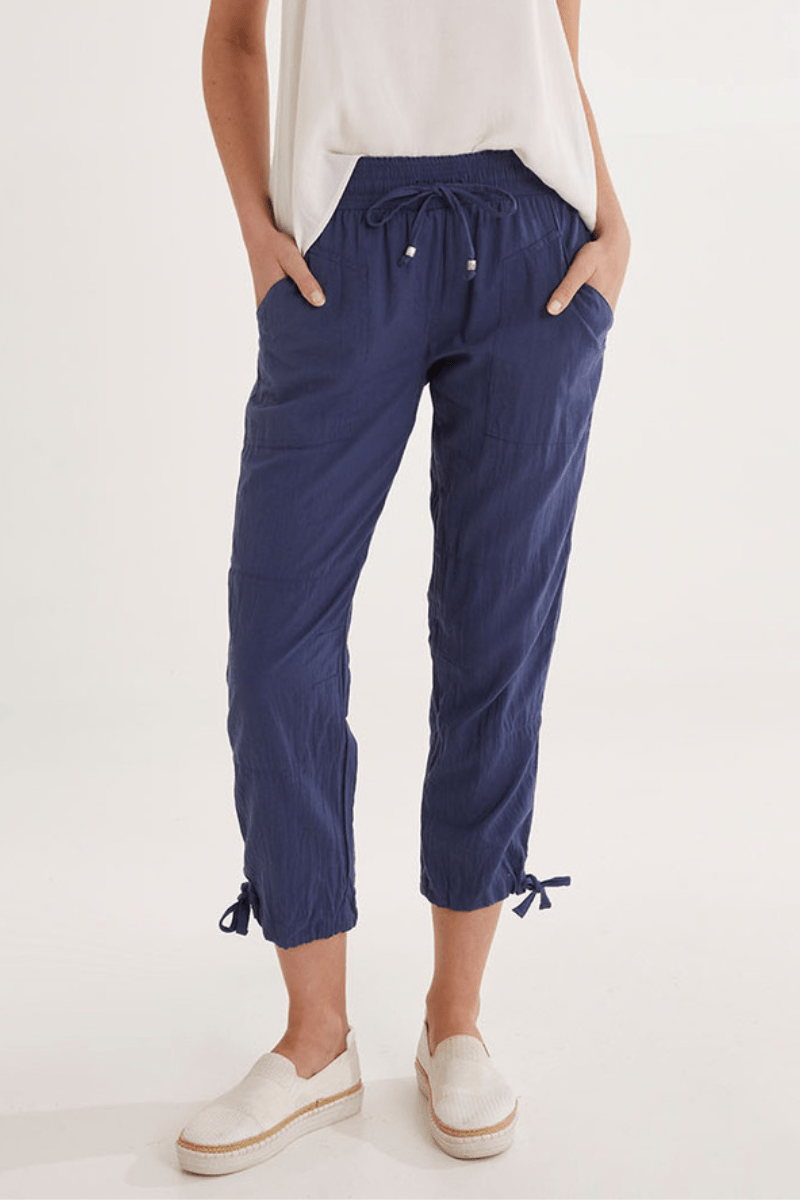Lula Life Beach Pant Navy On Sale.