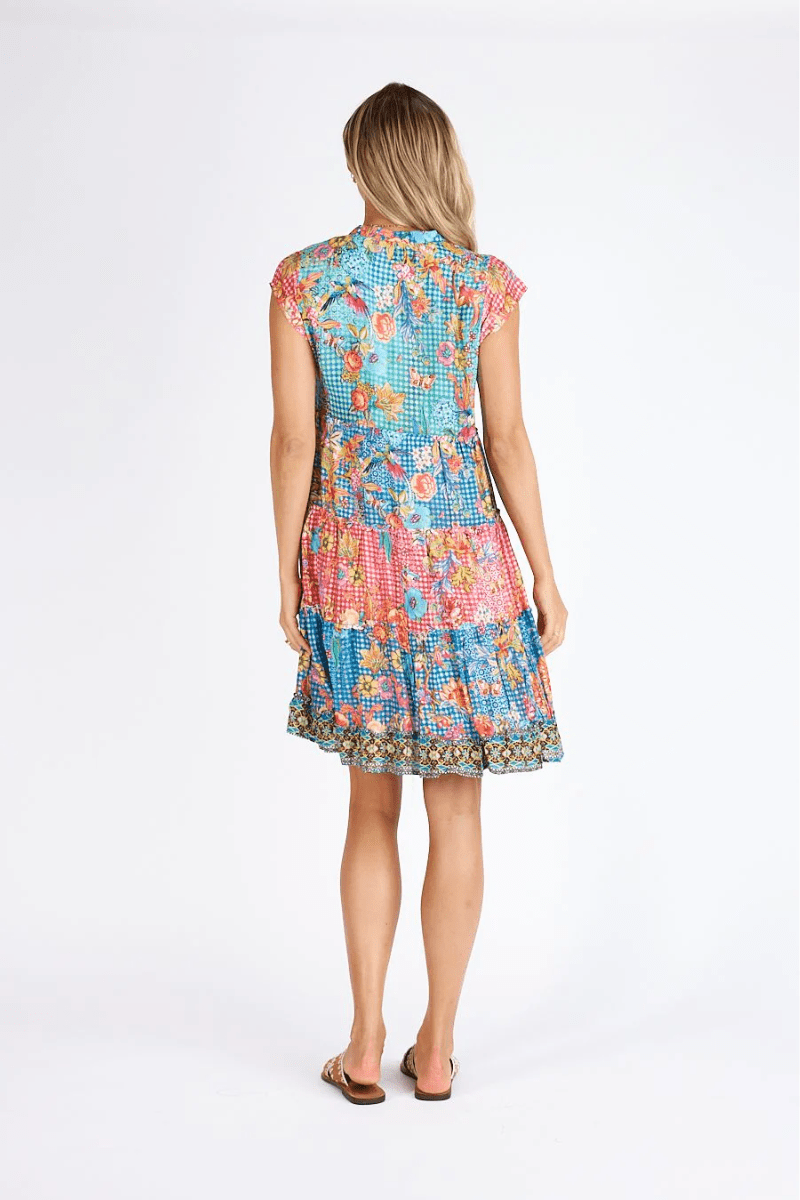 Lula Life Brooke Print Tiered Dress Multi - ON SALE.