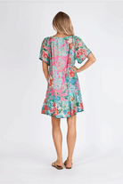 Lula Life Finch Shirred Printed Dress.
