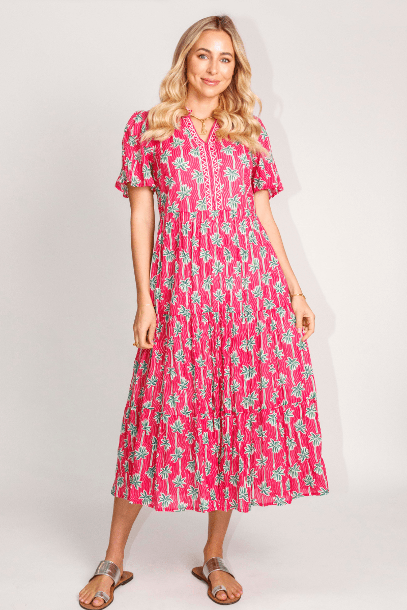 Lula Life Palm Cove Midi Dress Melon.