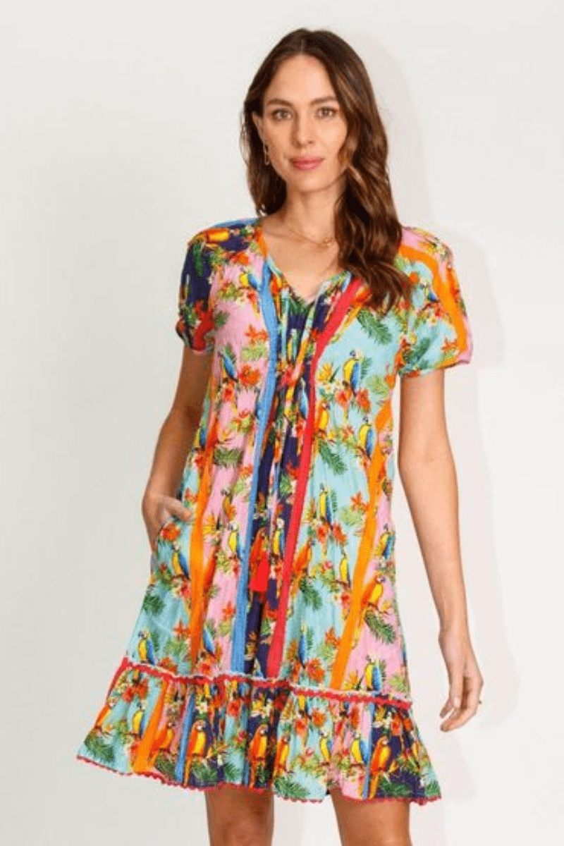 Lula Life Yepoon Shirred Dress Multi.