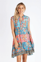 Lula Life Brooke Print Tiered Dress Multi - ON SALE.