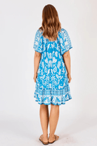 Lula Life Agatha Shirred Dress Ocean.