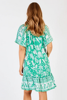 Lula Life Agatha Shirred Dress Sea.