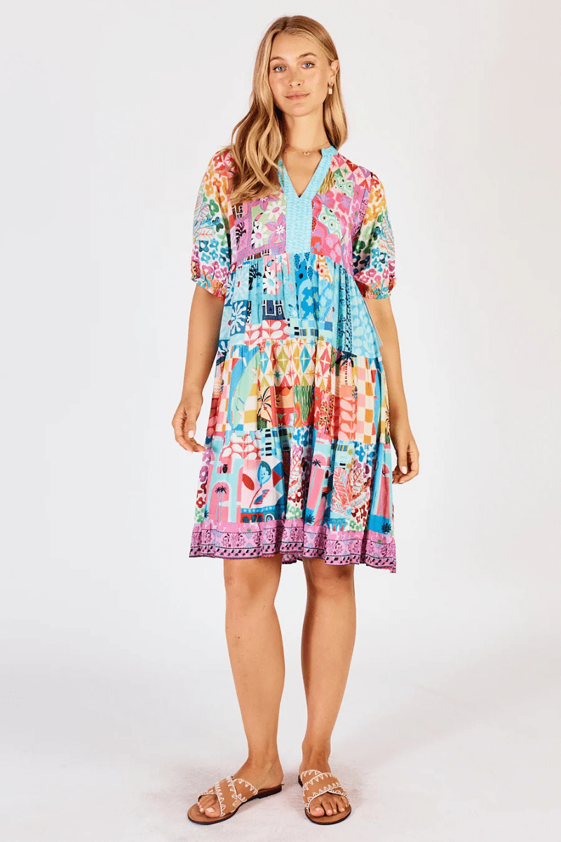 Lula Life Aliah Tiered Dress Multi.