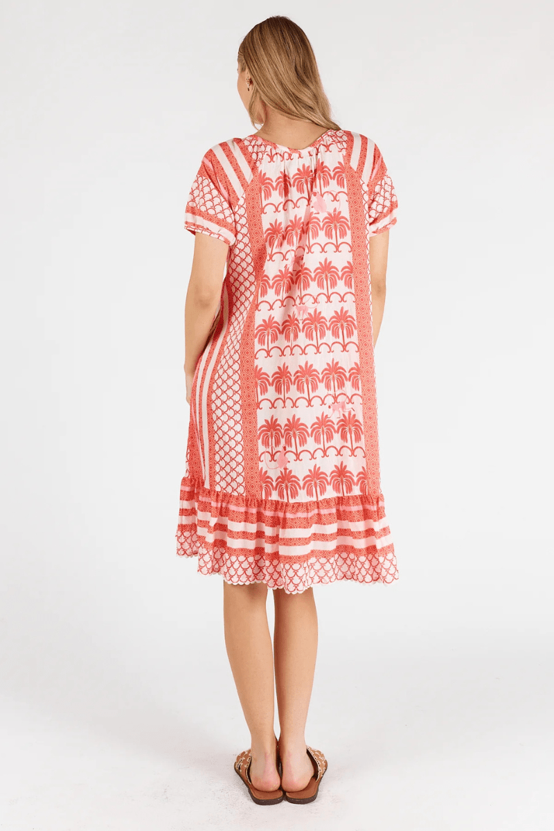Lula Life Blakely Shirred Dress - Melon.