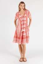 Lula Life Blakely Shirred Dress - Melon.